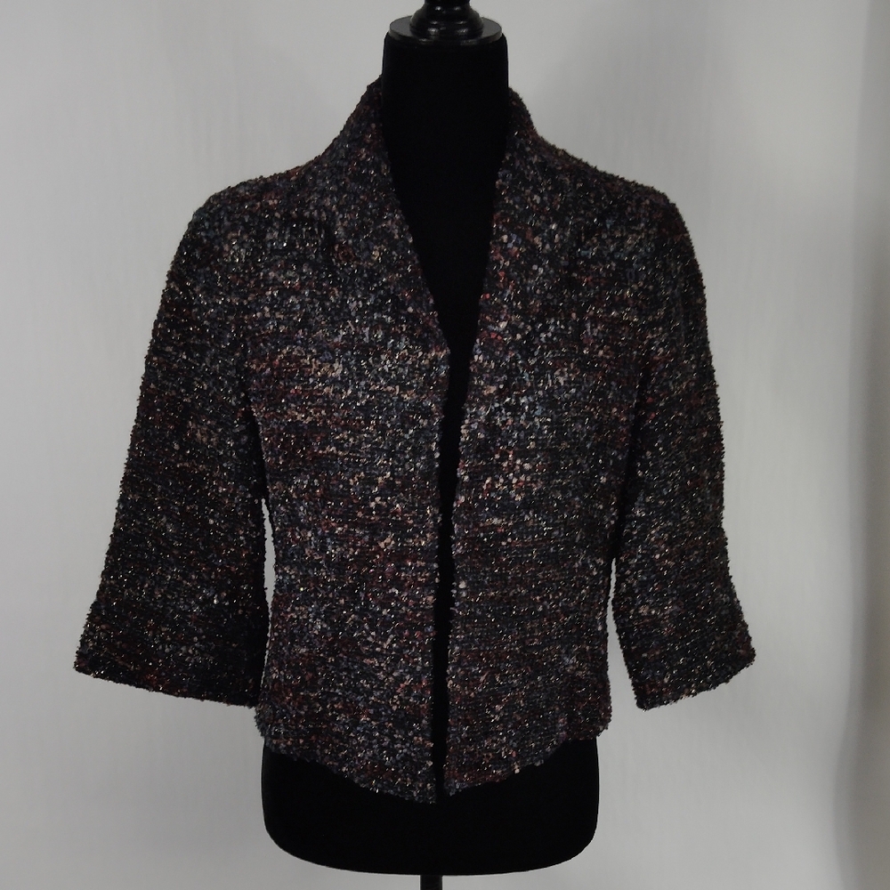 Lafayette 148 Wool Blend Metallic Crop Jacket